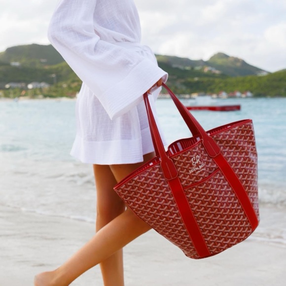 NWT RARE❤️GOYARD x EDEN ROCK❤️Limited Edition Belherra Goyardine Tote Towel Set - Picture 2 of 12